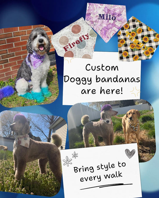 Adjustable Custom Doggie Bandanas