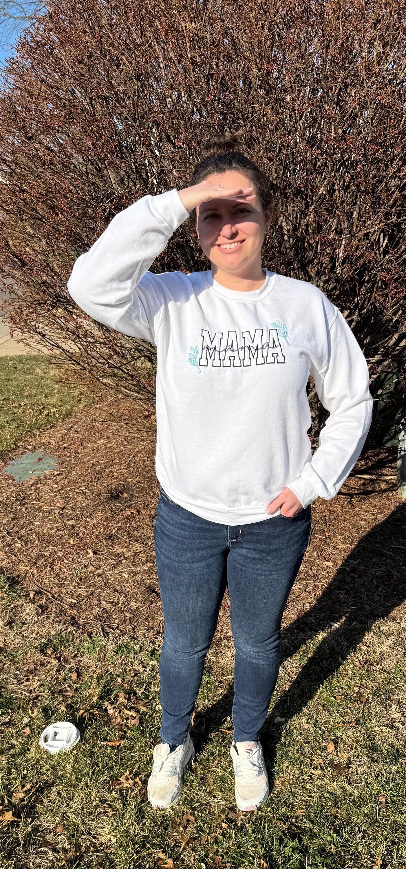 Custom Mama Embroidered Sweatshirt