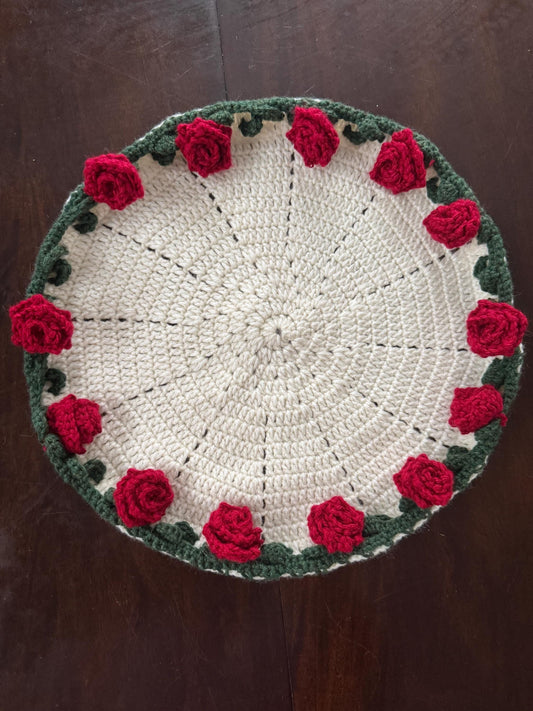 Crochet Rose Placemat and Flower Bouquet