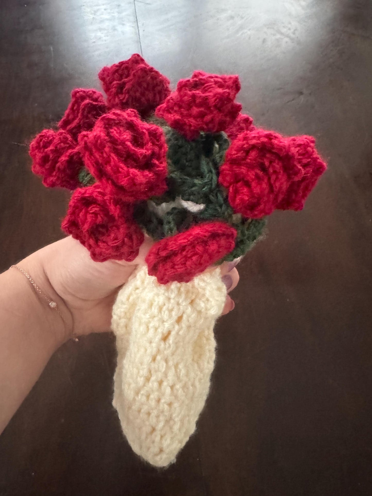 Crochet Rose Placemat and Flower Bouquet