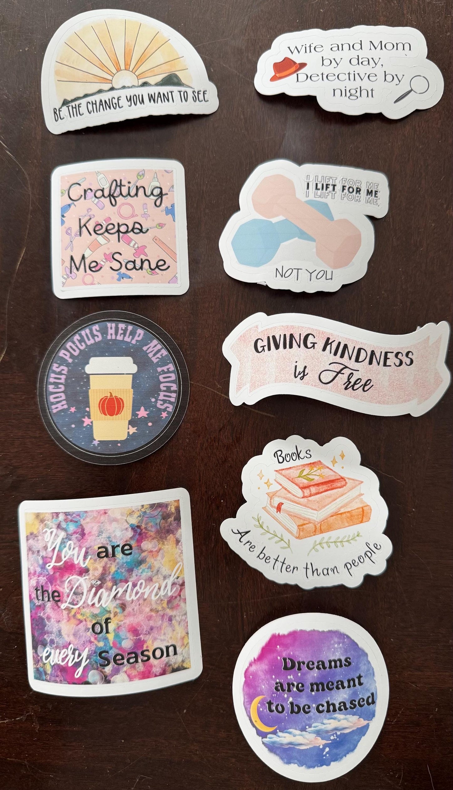 Matte Vinyl Stickers: Animals, Inspirational, Funny