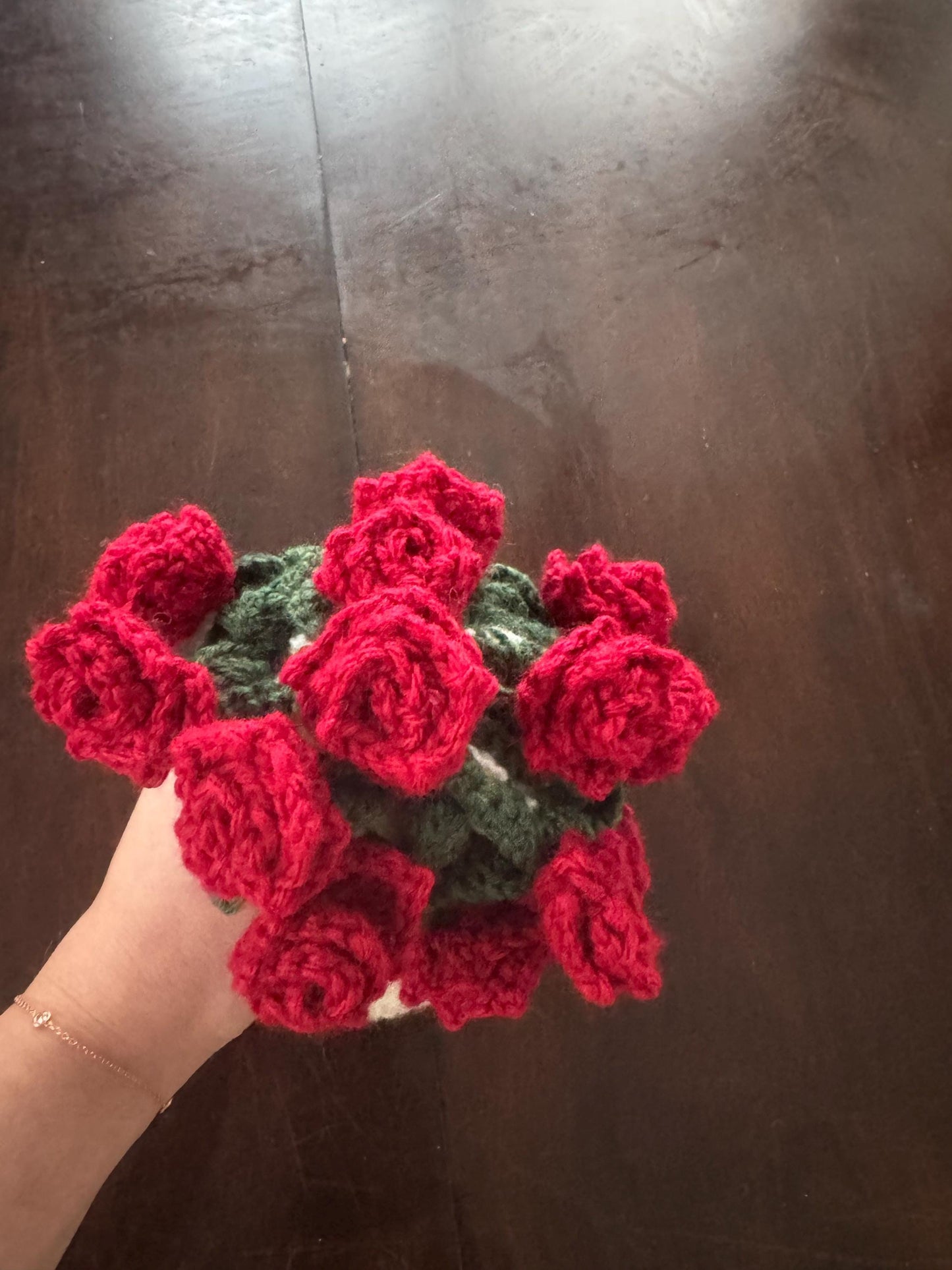 Crochet Rose Placemat and Flower Bouquet