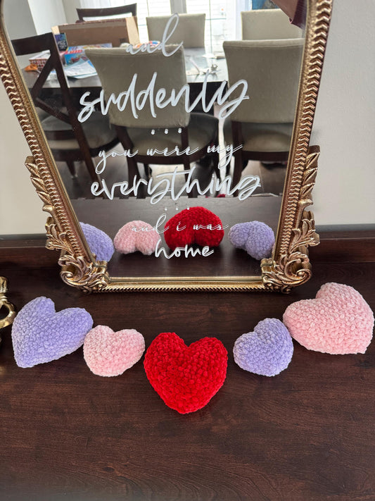 Soft and Squishy Crocheted Hearts Set of 3