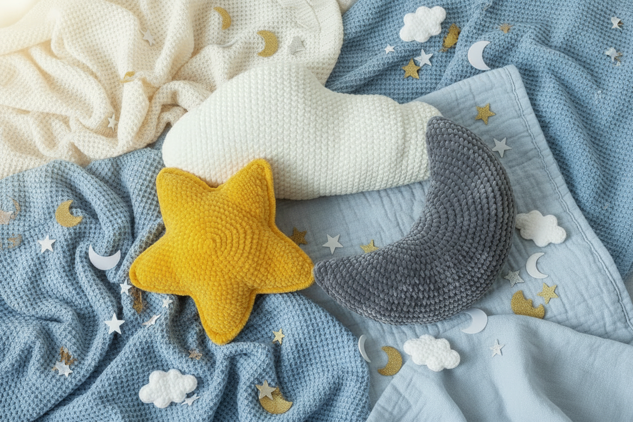 Star in the Sky - Blue Blanket Flat Lay
